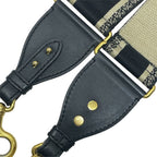 Dior Shoulder Strap Embroidery Bag Canvas Leather Metal Black Gold Lightweight — view 5
