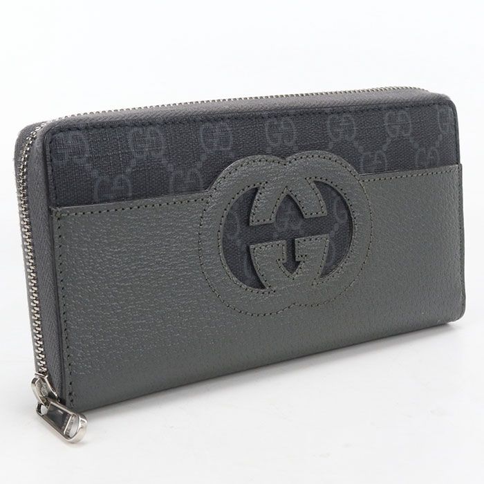 Gucci Cutout Interlocking G Wallet Zip Around Leather