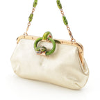 Gucci Short Sleeve Tom Ford Era Dionysus Leather Bamboo Chain Clutch Eveningbag — view 3