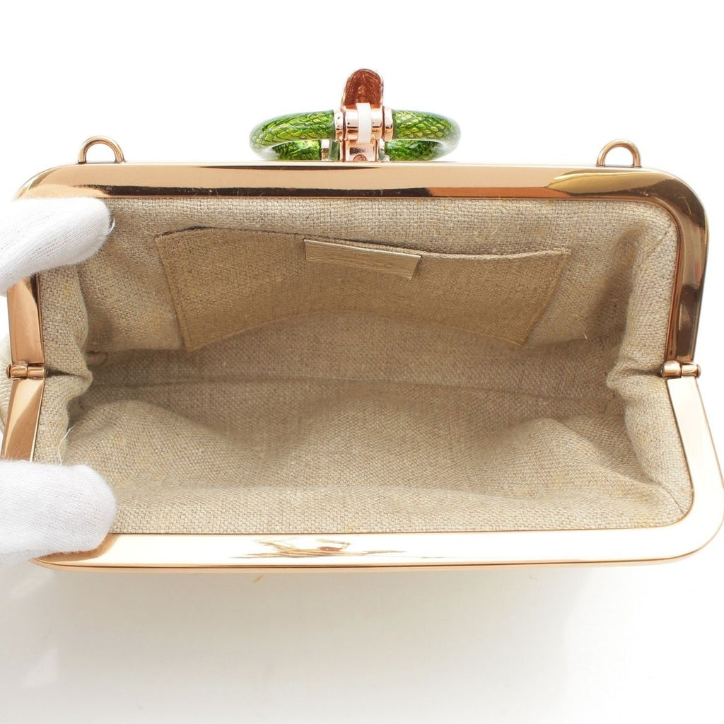 Gucci Short Sleeve Tom Ford Era Dionysus Leather Bamboo Chain Clutch Eveningbag — view 7