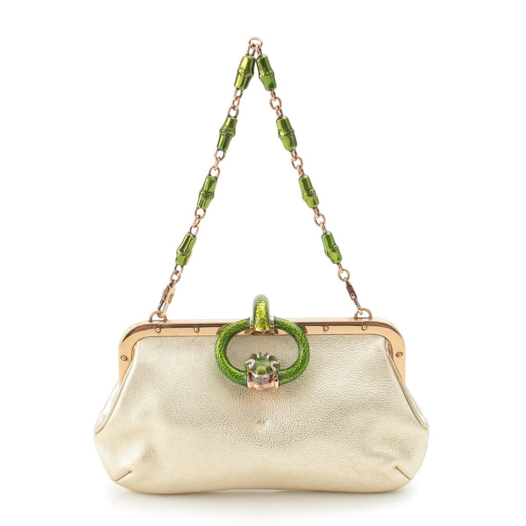 Gucci Short Sleeve Tom Ford Era Dionysus Leather Bamboo Chain Clutch Eveningbag