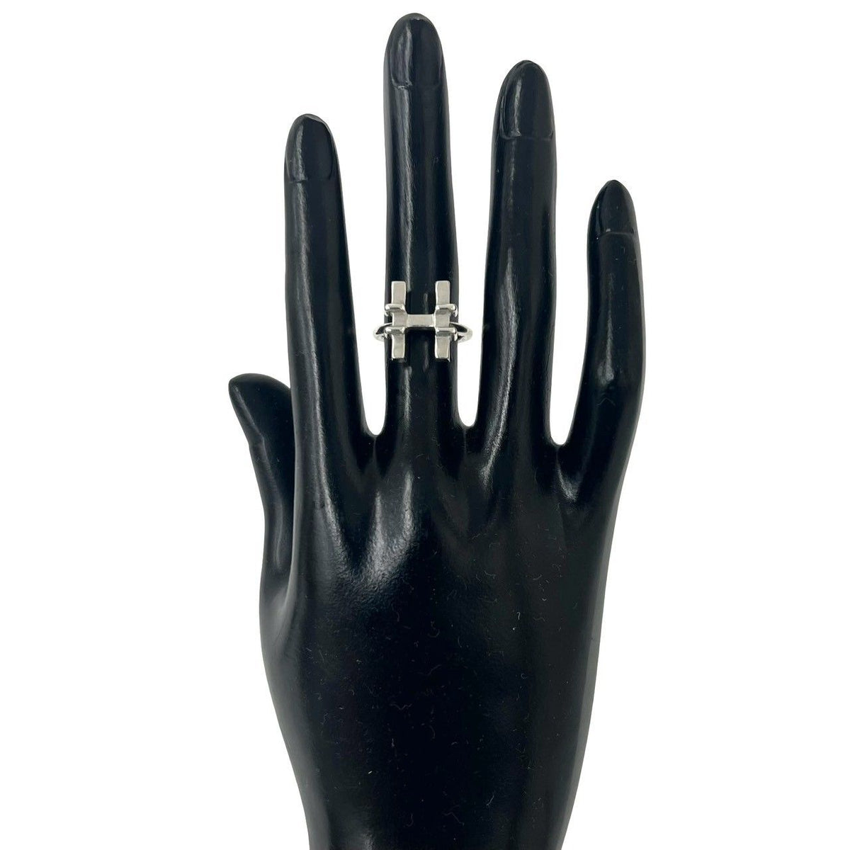 Hermes Vintage H Motif Ring Silver — view 2
