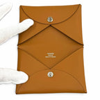 Hermes Calvi Gold Veau Epsom Silver Card Case Business — view 6