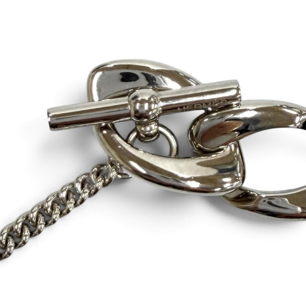 Hermes Chaine H Buffalo Horn Bracelet Silver Brown T2 — view 6