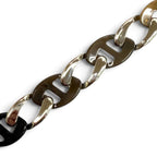Hermes Chaine H Buffalo Horn Bracelet Silver Brown T2 — view 5