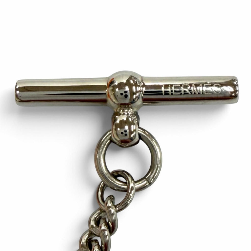 Hermes Chaine H Buffalo Horn Bracelet Silver Brown T2 — view 7