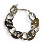 Hermes Chaine H Buffalo Horn Bracelet Silver Brown T2 — view 3