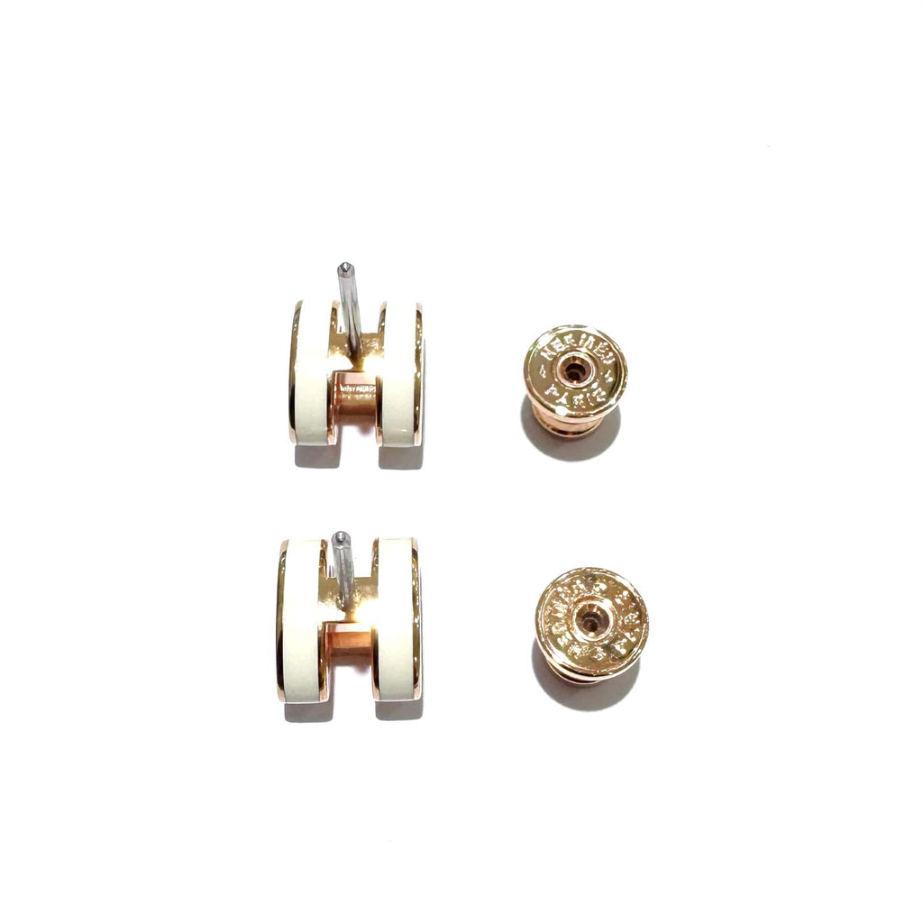 Hermes Earrings Mini Pop H Pggp Ivory — view 4