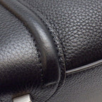 Celine Handbag Luggage Micro Black Drummed Calfskin Silver — view 8