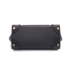 Celine Handbag Luggage Micro Black Drummed Calfskin Silver — view 4