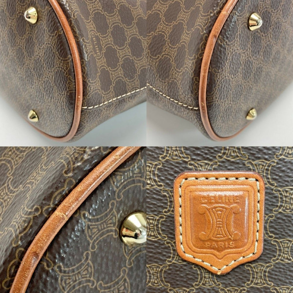 Celine Macadam Pattern Tote Bag Brown Leather — view 6