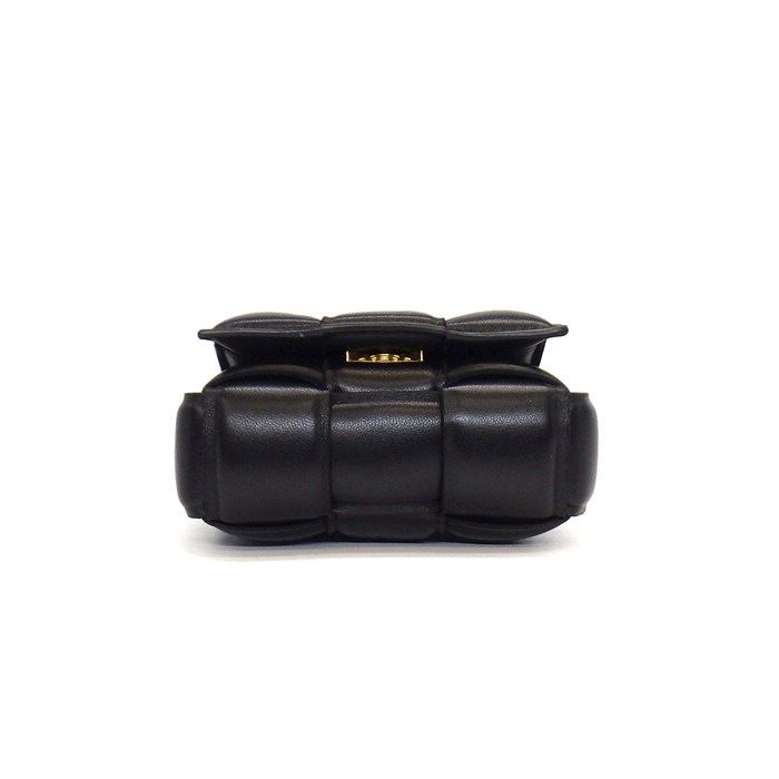 Bottega Veneta Shoulder Bag Candy Padded Cassette Black Lambskin Gold — view 4
