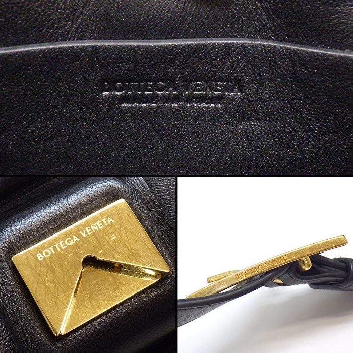 Bottega Veneta Shoulder Bag Candy Padded Cassette Black Lambskin Gold — view 6