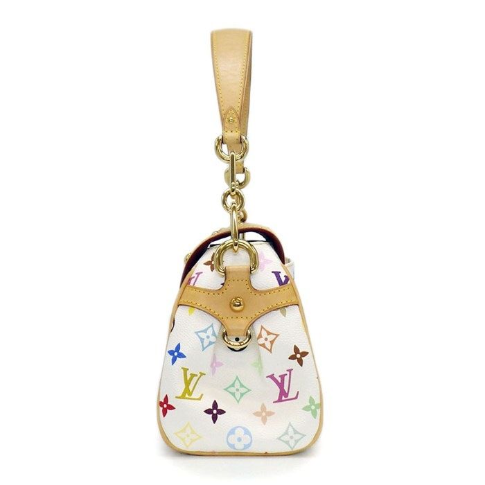 Louis Vuitton Shoulder Bag Beverly MM Blanc Monogram Multicolor Leather Gold — view 3
