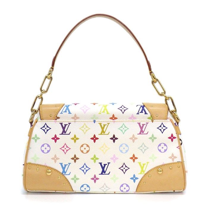 Louis Vuitton Shoulder Bag Beverly MM Blanc Monogram Multicolor Leather Gold — view 2