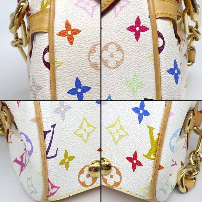 Louis Vuitton Shoulder Bag Beverly MM Blanc Monogram Multicolor Leather Gold — view 8