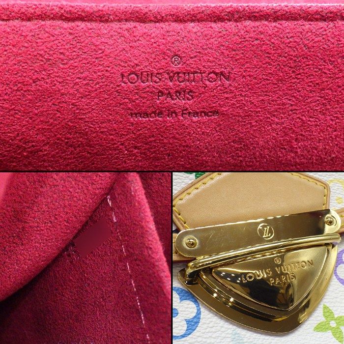 Louis Vuitton Shoulder Bag Beverly MM Blanc Monogram Multicolor Leather Gold — view 6