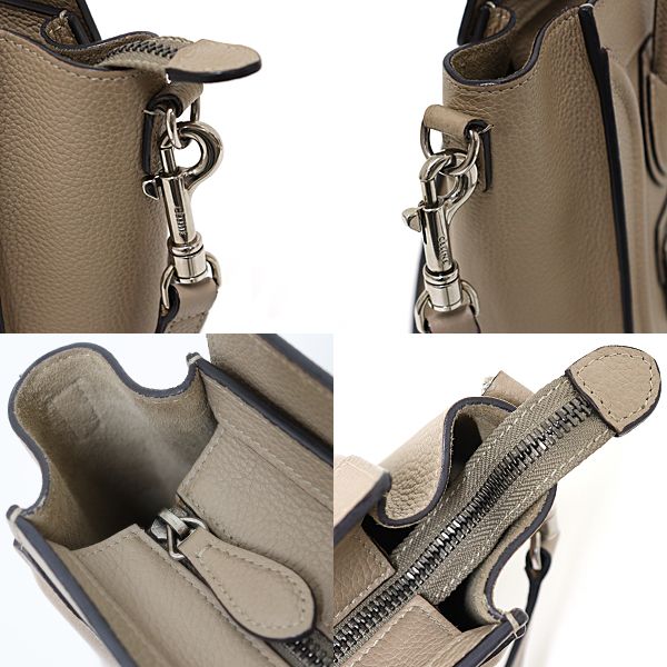Celine Luggage Nano 2-Way Shoulder Bag Leather Beige Silver — view 6