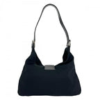Fendi Shoulder Bag Mamma Baguette FF Logo 2348 Cotton Jersey Black Silver — view 2