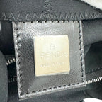 Fendi Shoulder Bag Mamma Baguette FF Logo 2348 Cotton Jersey Black Silver — view 6