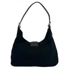 Fendi Shoulder Bag Mamma Baguette FF Logo Cotton Jersey Black Silver — view 2