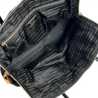 Prada Handbag Tessuto Triangle Logo Shoulder Nylon Leather Black Gold — view 4