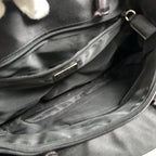 Prada Handbag Clear Hand Triangle Logo Vintage Nylon Black Silver — view 4