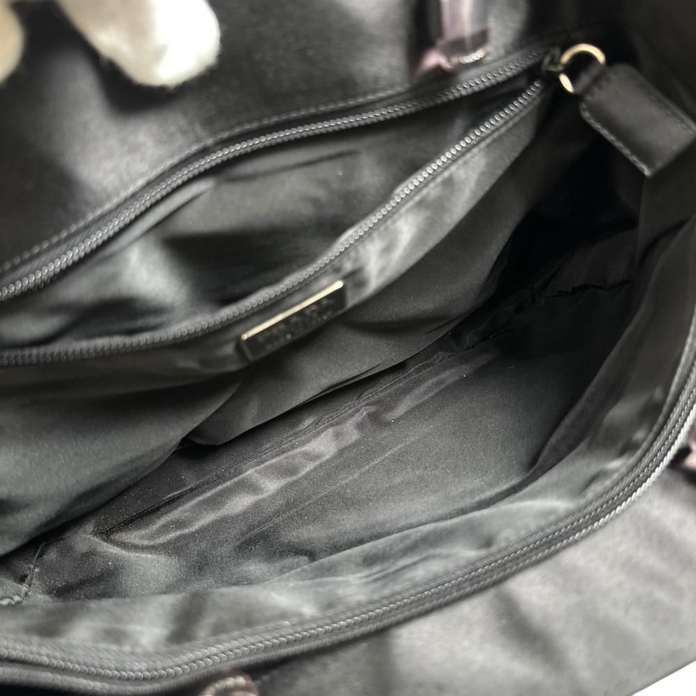 Prada Handbag Clear Hand Triangle Logo Vintage Nylon Black Silver — view 4