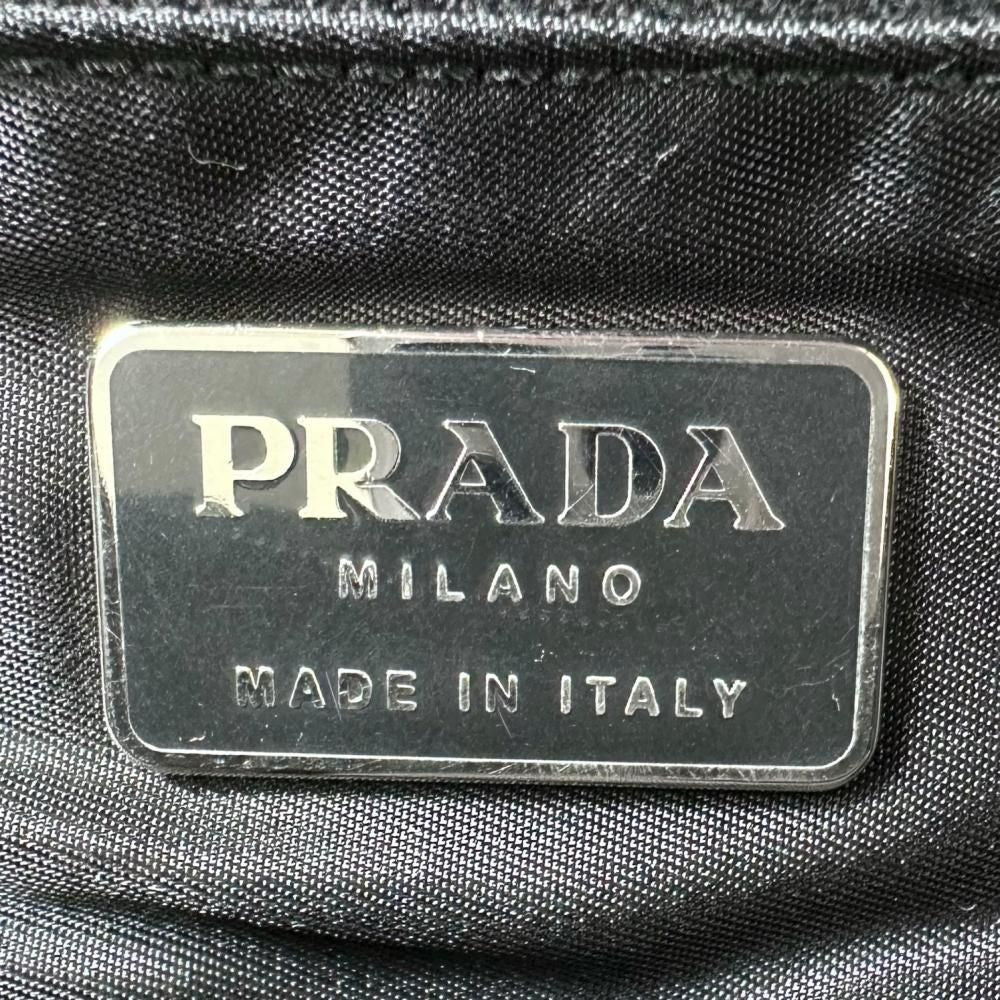 Prada Handbag Clear Hand Triangle Logo Vintage Nylon Black Silver — view 5
