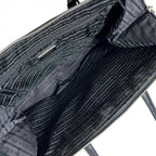 Prada Handbag Tessuto Nylon Leather Black Silver — view 4