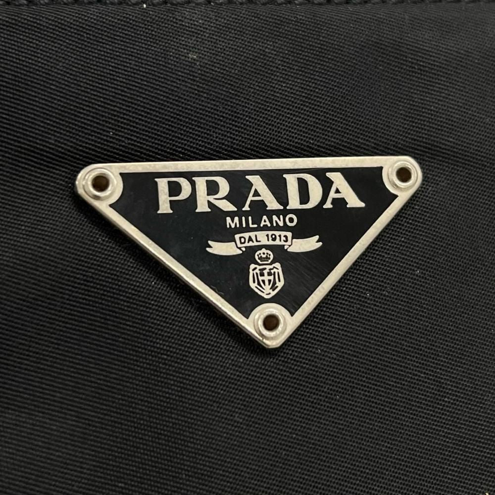 Prada Handbag Tessuto Nylon Leather Black Silver — view 6