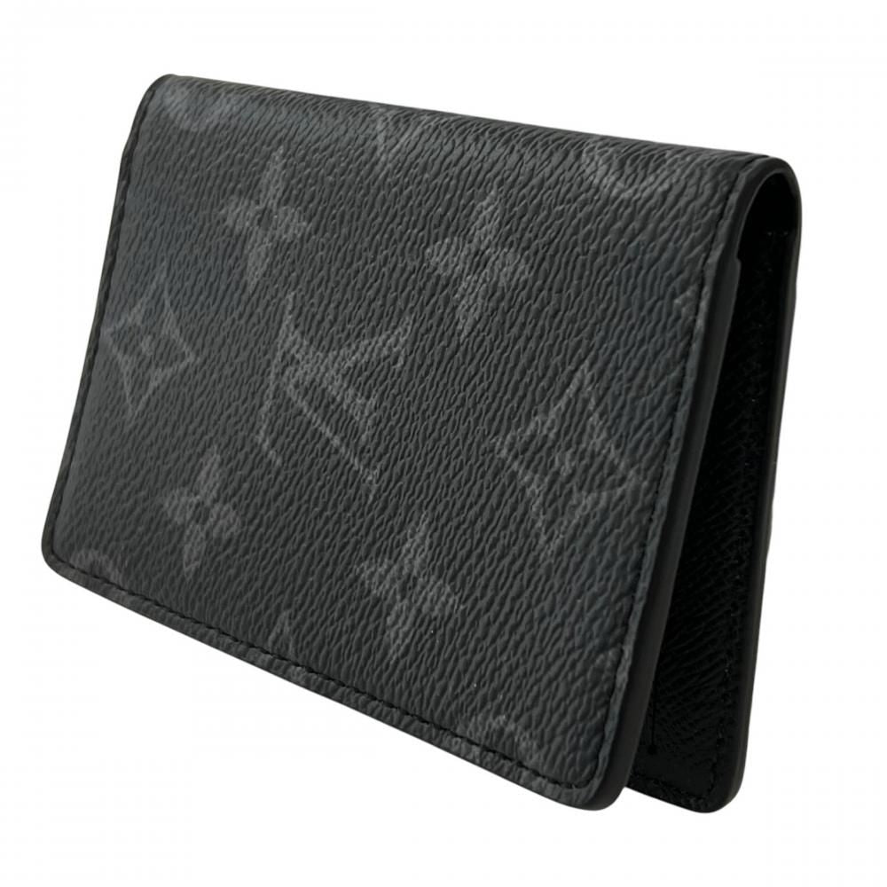 Louis Vuitton Card Case Monogram Eclipse Pocket Organizer Black Gray — view 2