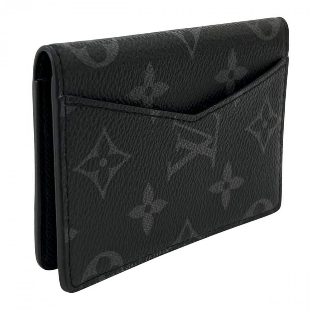 Louis Vuitton Card Case Monogram Eclipse Pocket Organizer Black Gray — view 4