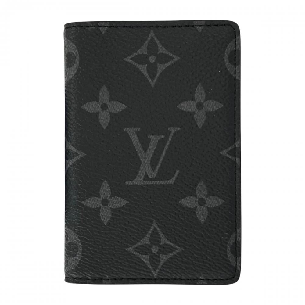 Louis Vuitton Card Case Monogram Eclipse Pocket Organizer Black Gray