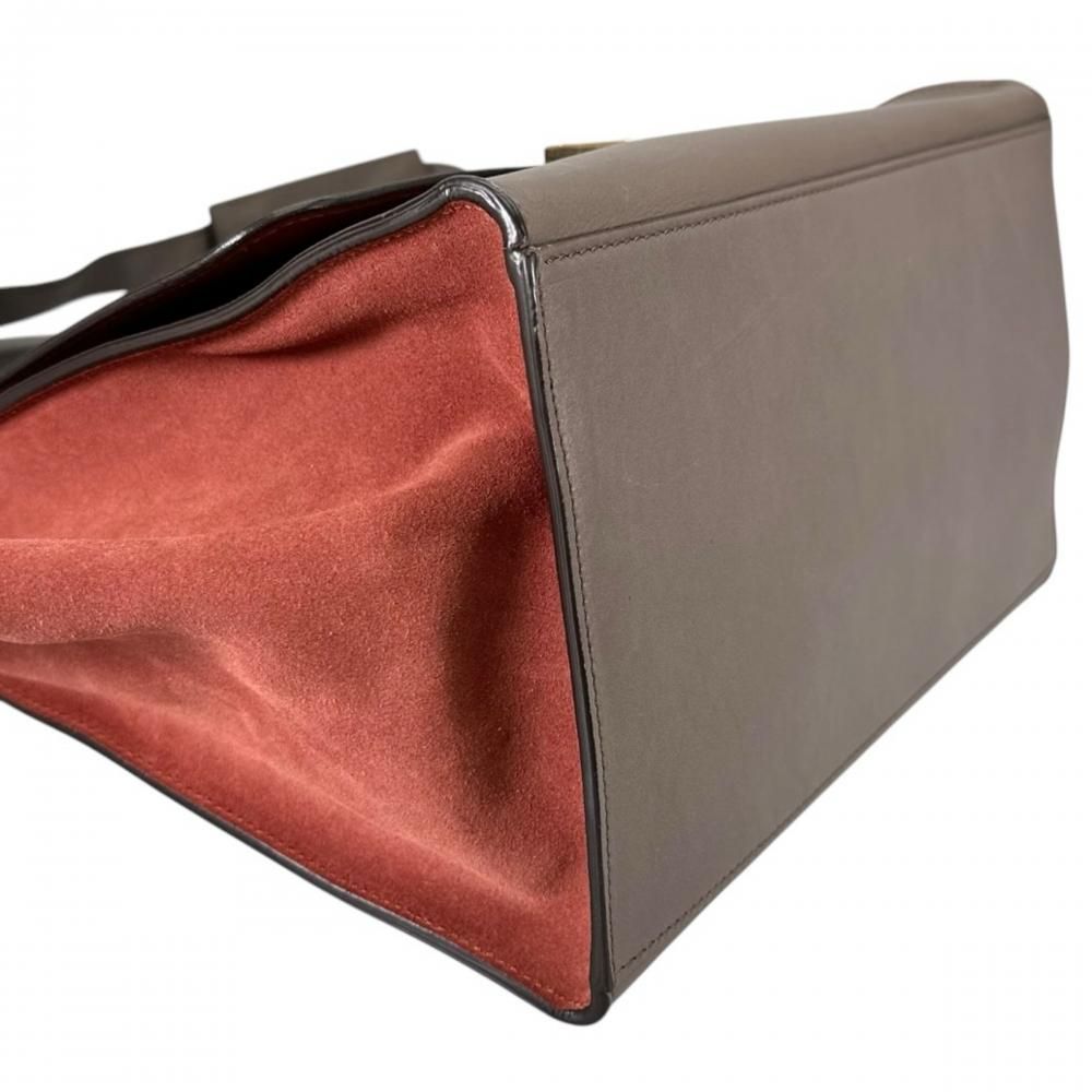 Celine 2-Way Side Wing Trapeze Medium Shoulder Bag Crossbody Bicolor Smooth — view 6