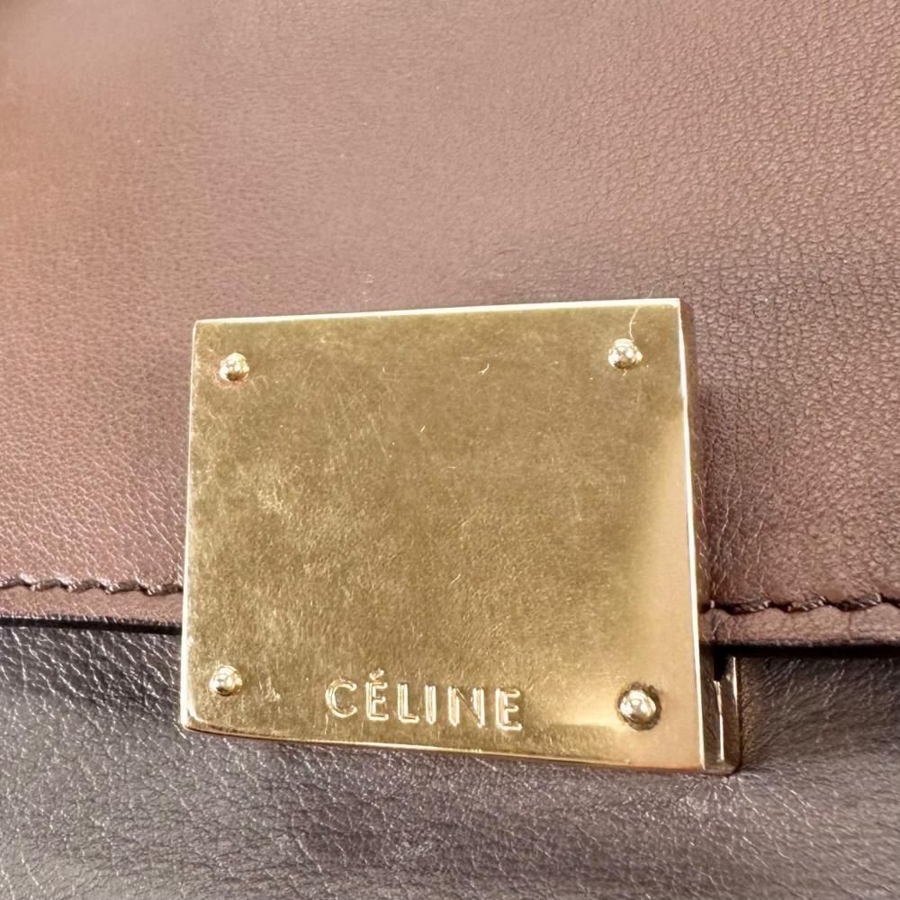 Celine 2-Way Side Wing Trapeze Medium Shoulder Bag Crossbody Bicolor Smooth — view 5