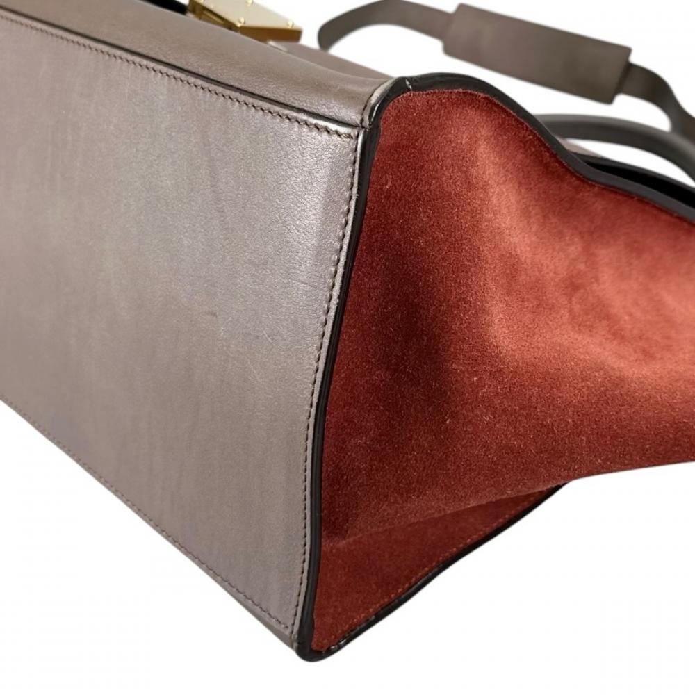 Celine 2-Way Side Wing Trapeze Medium Shoulder Bag Crossbody Bicolor Smooth — view 7