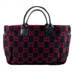 Gucci Handbag Multi Pocket Leather GG Wool Red Blue Silver — view 2