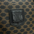 Celine Handbag Vintage Macadam Mini Boston Leather Black Brown Gold — view 6