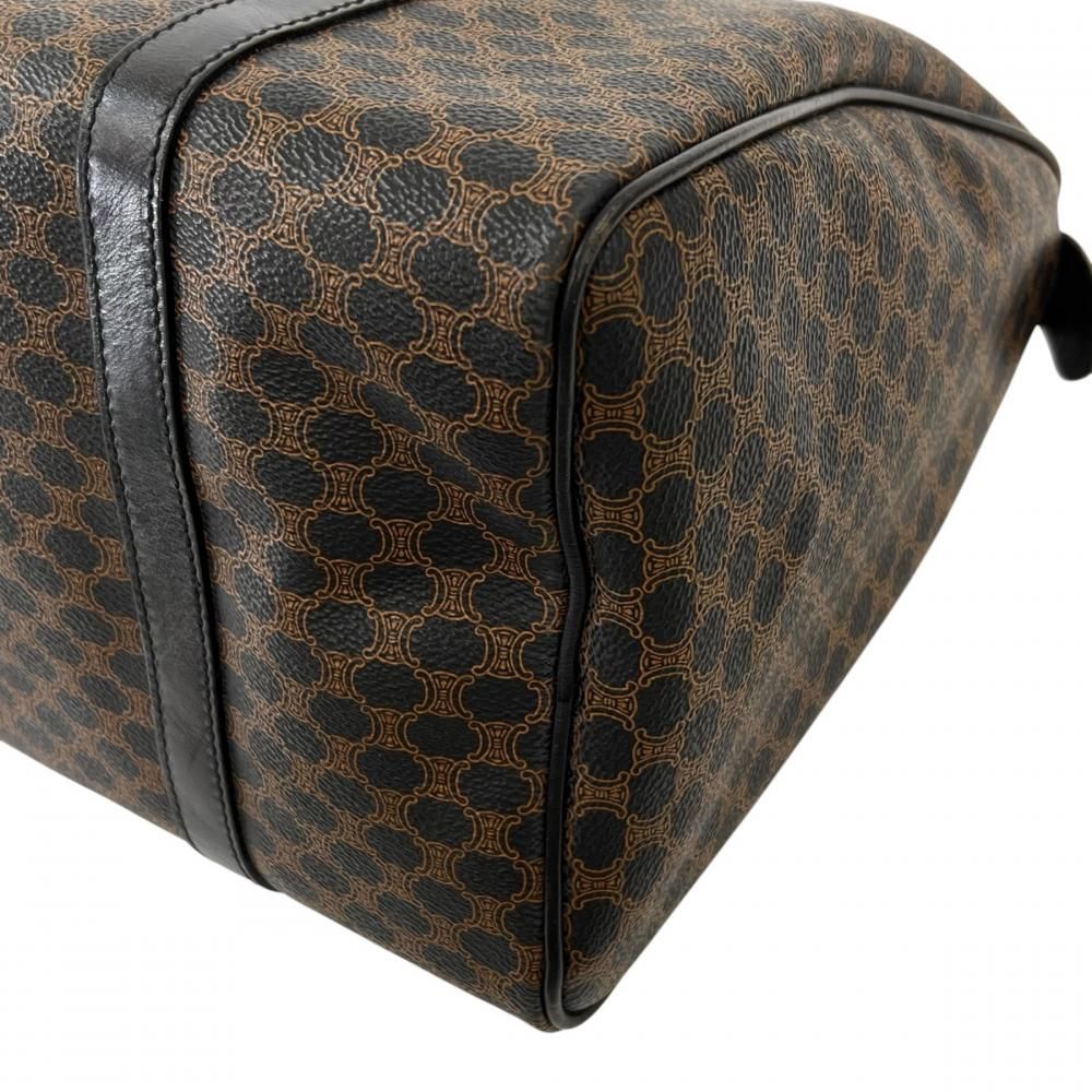 Celine Handbag Vintage Macadam Mini Boston Leather Black Brown Gold — view 8