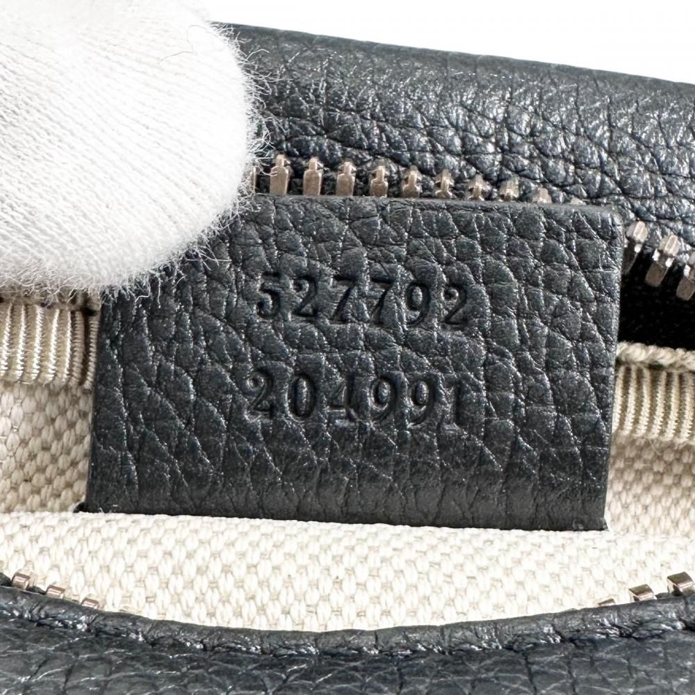 Gucci Belt Bag Sherry Line Logo Print Waist Pouch Crossbody Leather Black — view 6