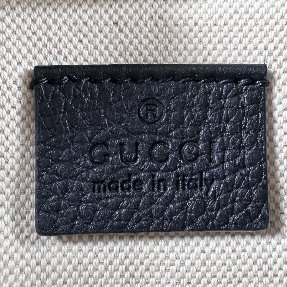 Gucci Belt Bag Sherry Line Logo Print Waist Pouch Crossbody Leather Black — view 5
