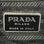 Prada Shoulder Bag Triangle Logo Nylon Black Silver — view 6