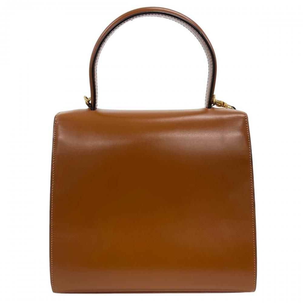 Celine 2-Way Vintage Shoulder Bag Leather Brown Gold — view 2