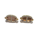 Hermes Mini Maillon Earrings Brown Glace Pggp