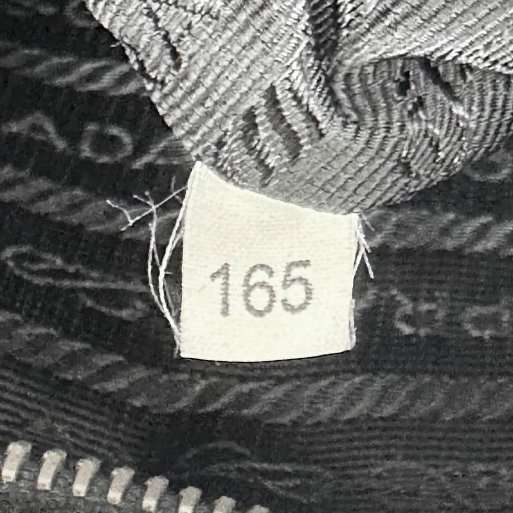 Prada Tote Bag Embossed Logo Mini Boston Shoulder Nylon Leather Black Silver — view 6