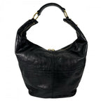 Celine Shoulder Bag Vintage Hobo Calfskin Black Gold — view 2