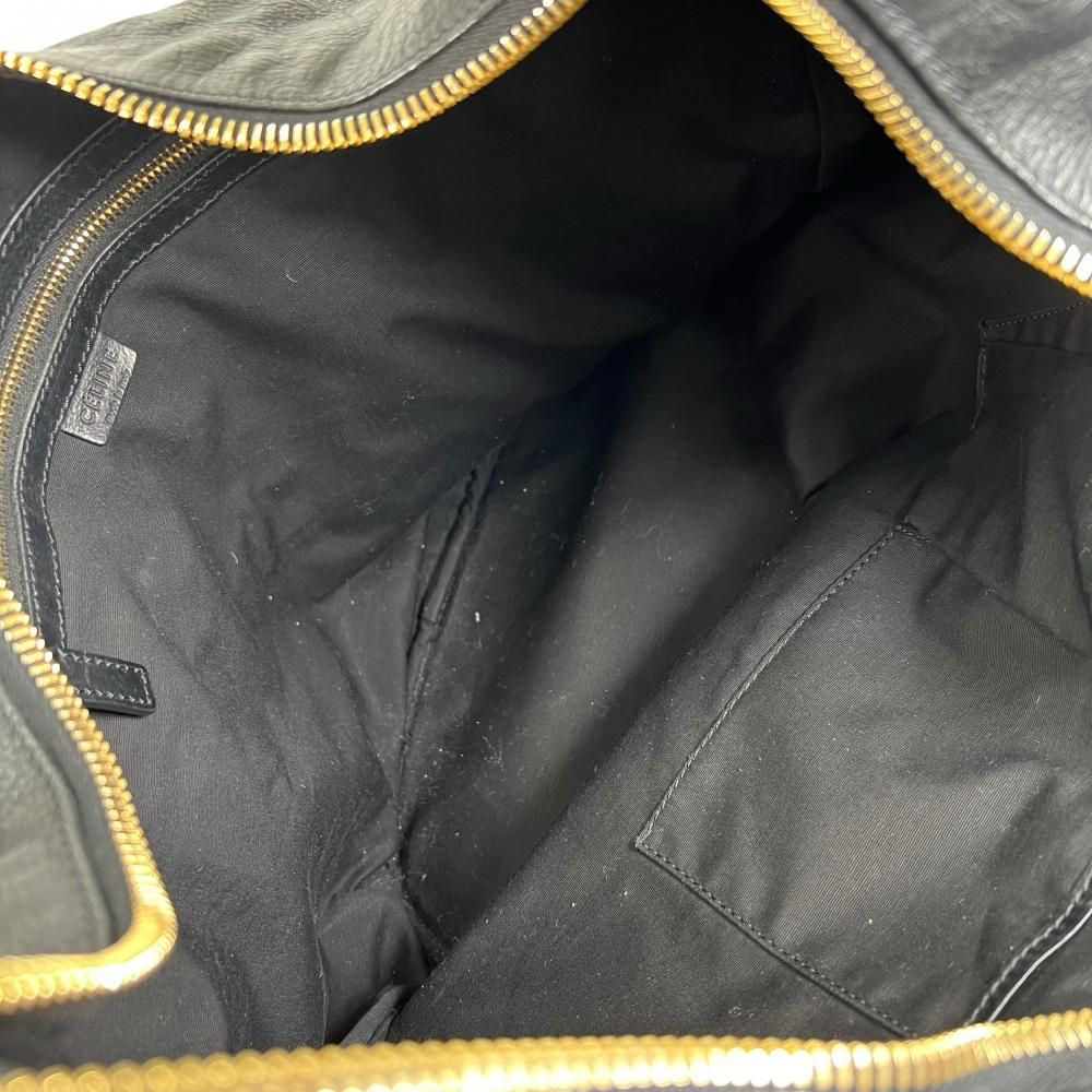 Celine Shoulder Bag Vintage Hobo Calfskin Black Gold — view 4