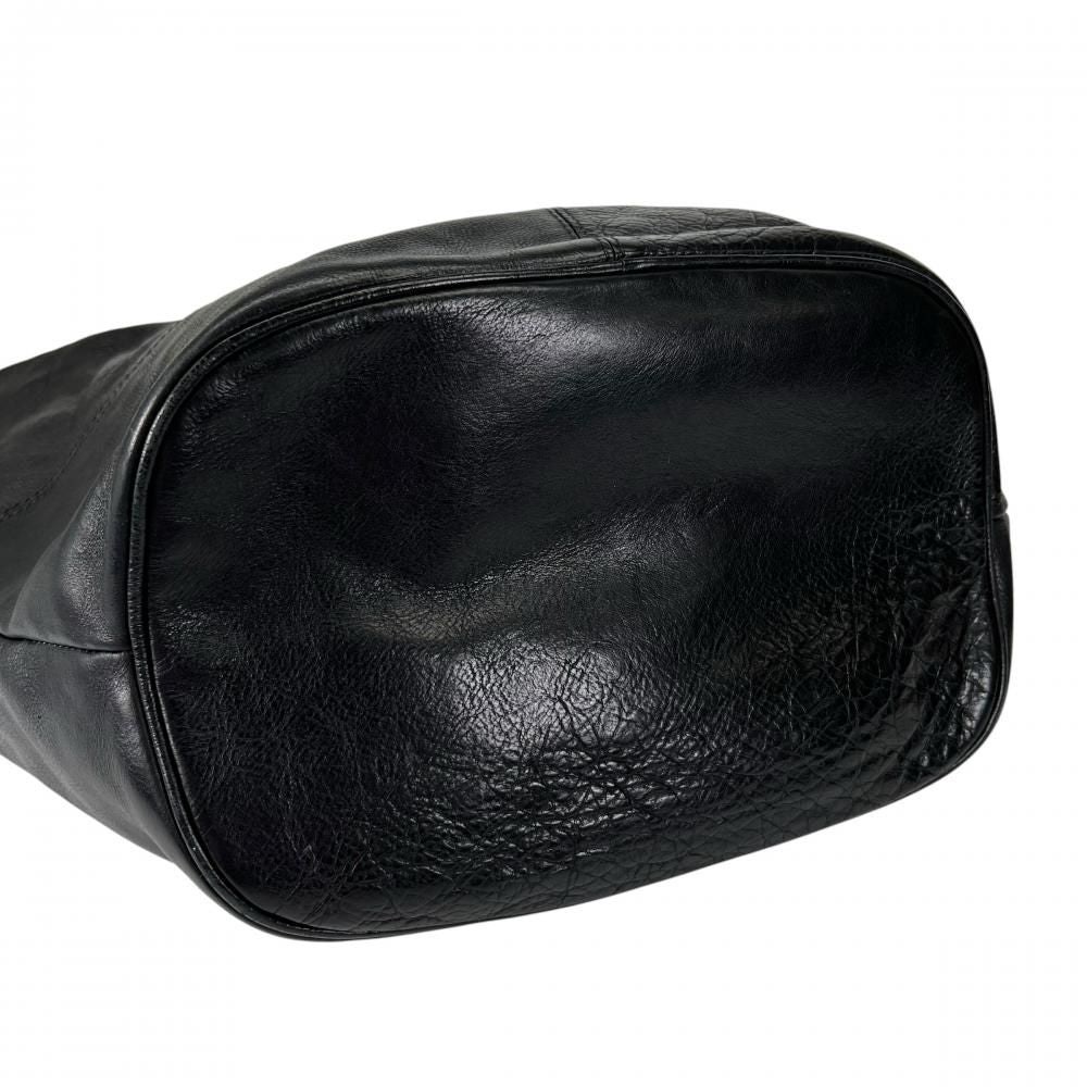 Celine Shoulder Bag Vintage Hobo Calfskin Black Gold — view 3