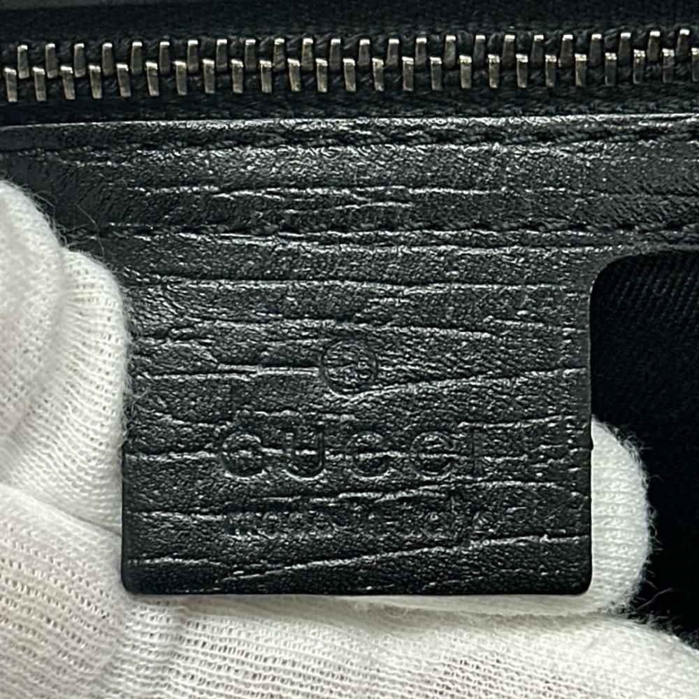 Gucci Bamboo Shoulder Bag GG Canvas Black Silver — view 5